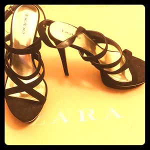 Sexy Black BeBe Stiletto Heels sz 9